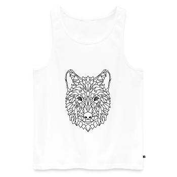 Wolf geometric - Men's Premium Organic Tank Top - white - Front - AI Model Male 178 light (178cm)