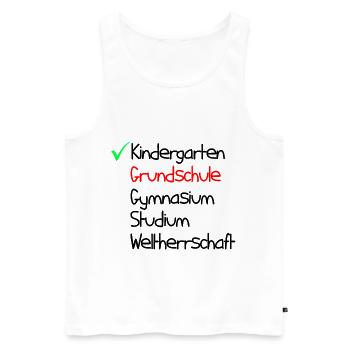 Einschulung lustiger Zukunftsplan ToDo Geschenk - Männer Premium Bio Tank Top - Weiß - Vorne - Michal (187cm)