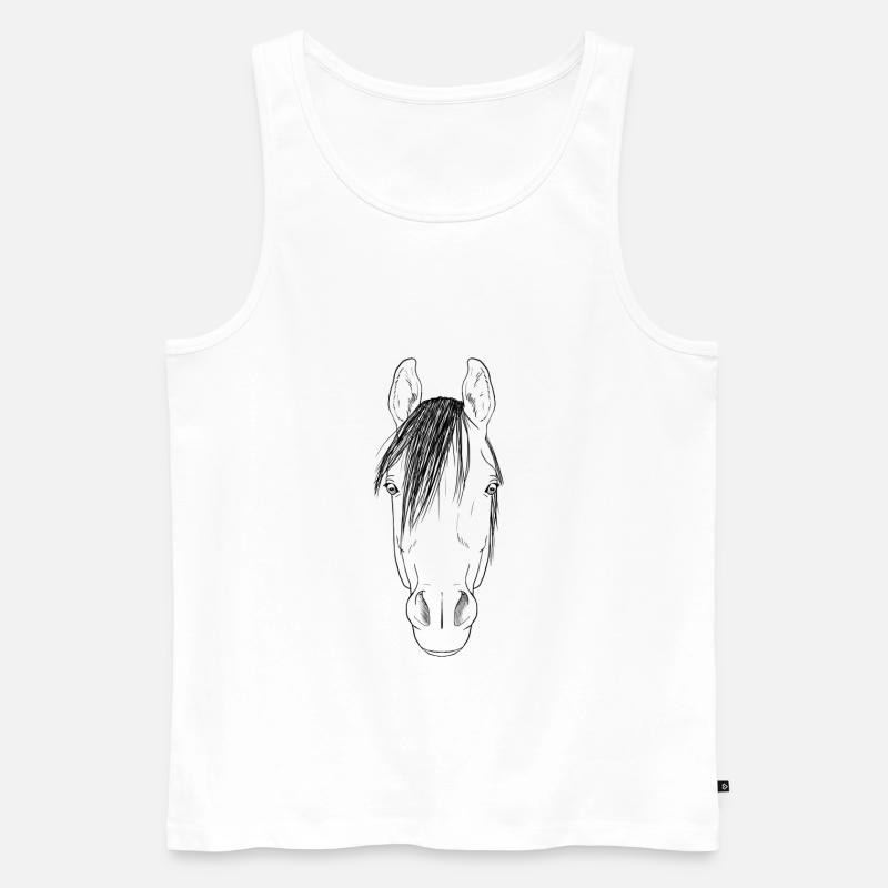 Pferd - Männer Premium Bio Tank Top - Weiß