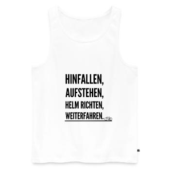 Fahrradtour Fahrrad kaufen Fahrrad Geschenkidee - Männer Premium Bio Tank Top - Weiß - Vorne - Michal (187cm)