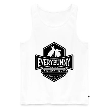 Jeder Hase braucht einen Hasen kuscheln Schwarz - Männer Premium Bio Tank Top - Weiß - Vorne - AI Model Male 178 light (178cm)