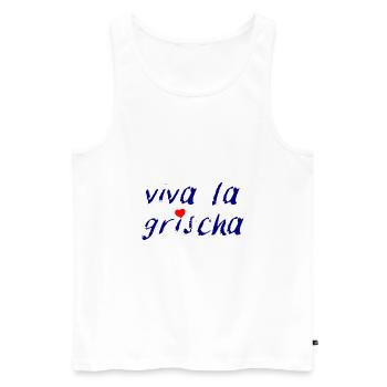 viva la grischa - Männer Premium Bio Tank Top - Weiß - Vorne - AI Model Male 178 light (178cm)