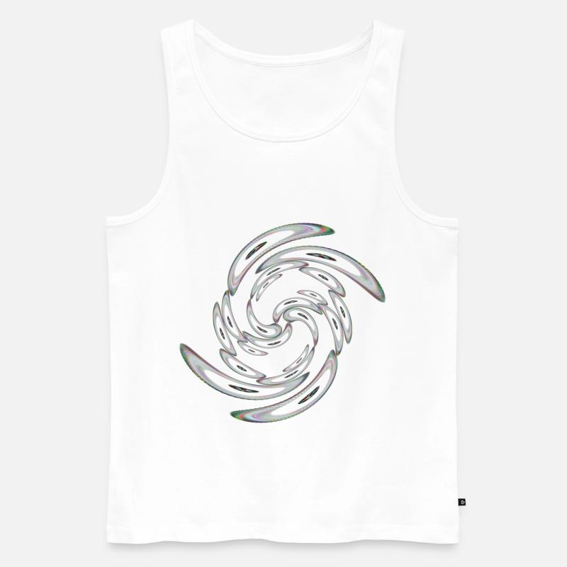 Neon gewölbte Ringe verdreht - Männer Premium Bio Tank Top - Weiß