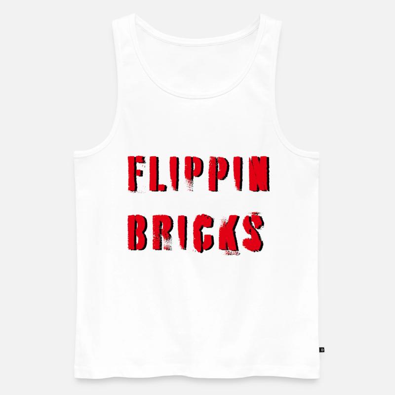 flippin bricks Hip Hop/ Rap - Männer Premium Bio Tank Top - Weiß