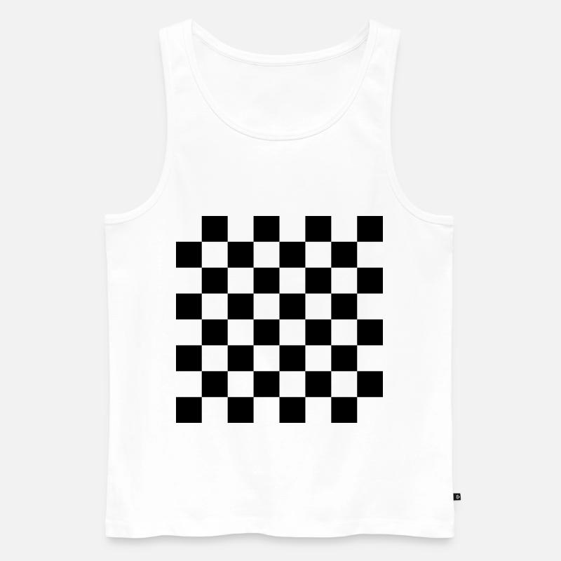 Schachbrett - Männer Premium Bio Tank Top - Weiß