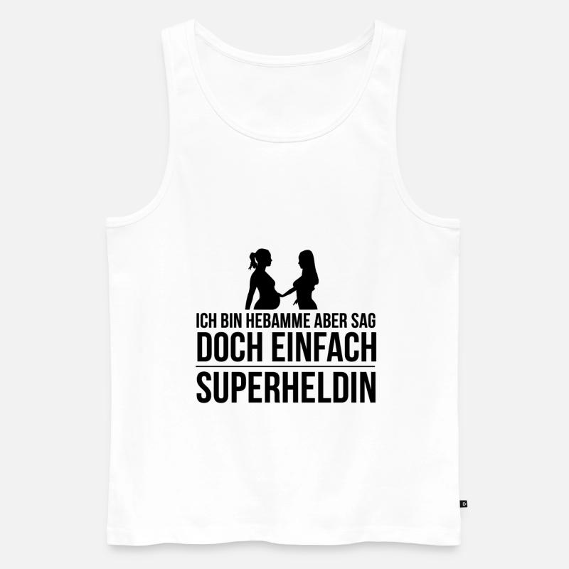 Hebamme Geschenkidee für Hebammen Beruf - Männer Premium Bio Tank Top - Weiß