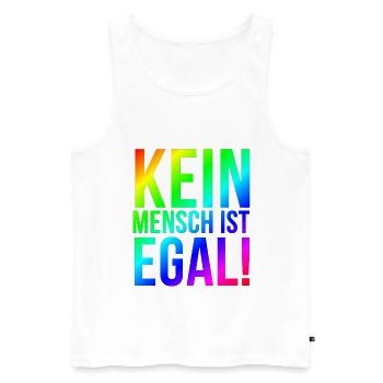 Antifa T-Shirt links gegen rechts Geschenkidee - Männer Premium Bio Tank Top - Weiß - Vorne - Michal (187cm)
