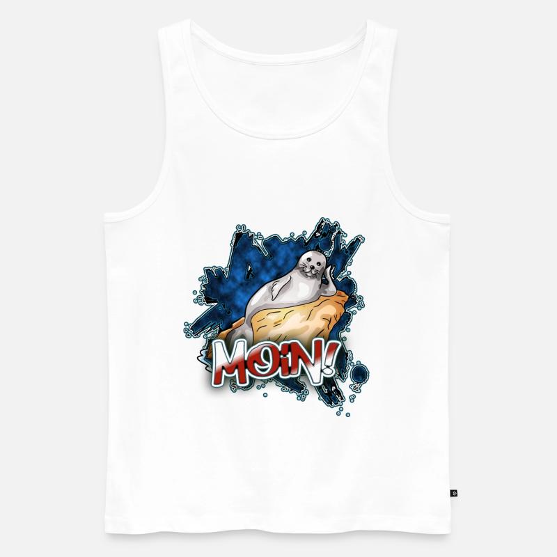 Moin Robbe | Yolo-Artwork - Männer Premium Bio Tank Top - Weiß