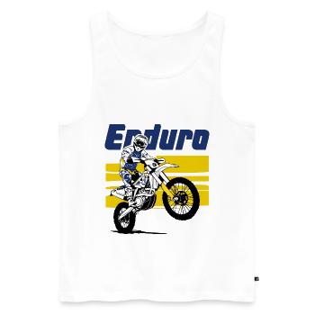 Enduro - offroad - motorcycle terrain sport - Men's Premium Organic Tank Top - white - Front - AI Model Male 178 light (178cm)