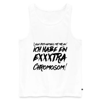Down Syndrom Geschenk Geburtstag lustig - Männer Premium Bio Tank Top - Weiß - Vorne - Michal (187cm)