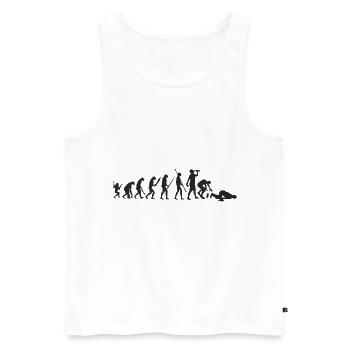 Bier – Shirt Evolution Trinken Geschenk - Männer Premium Bio Tank Top - Weiß - Vorne - AI Model Male 178 light (178cm)
