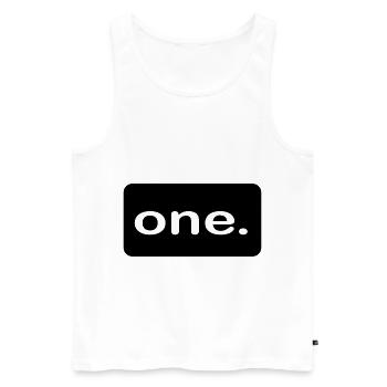 one! birthday Erste Geburtstag Baby Shirt - Männer Premium Bio Tank Top - Weiß - Vorne - AI Model Male 178 light (178cm)