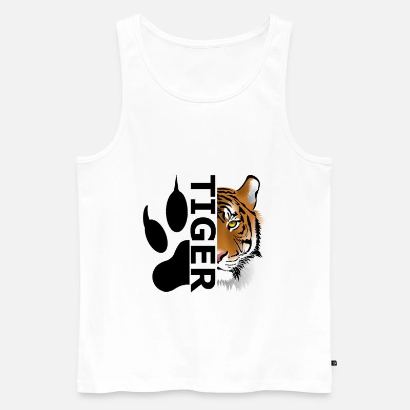 Tiger - Männer Premium Bio Tank Top - Weiß