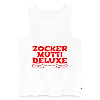 Zocker Mutti Deluxe - Männer Premium Bio Tank Top - Weiß - Vorne - Michal (187cm)