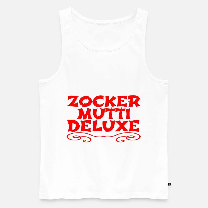 Zocker Mutti Deluxe - Männer Premium Bio Tank Top - Weiß