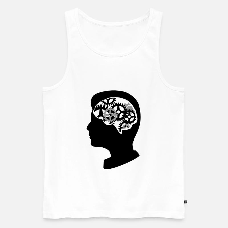 Brain Mechanics - Männer Premium Bio Tank Top - Weiß