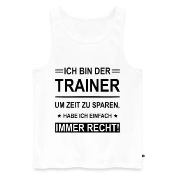 Ich Bin Der Trainer - Männer Premium Bio Tank Top - Weiß - Vorne - AI Model Male 178 light (178cm)