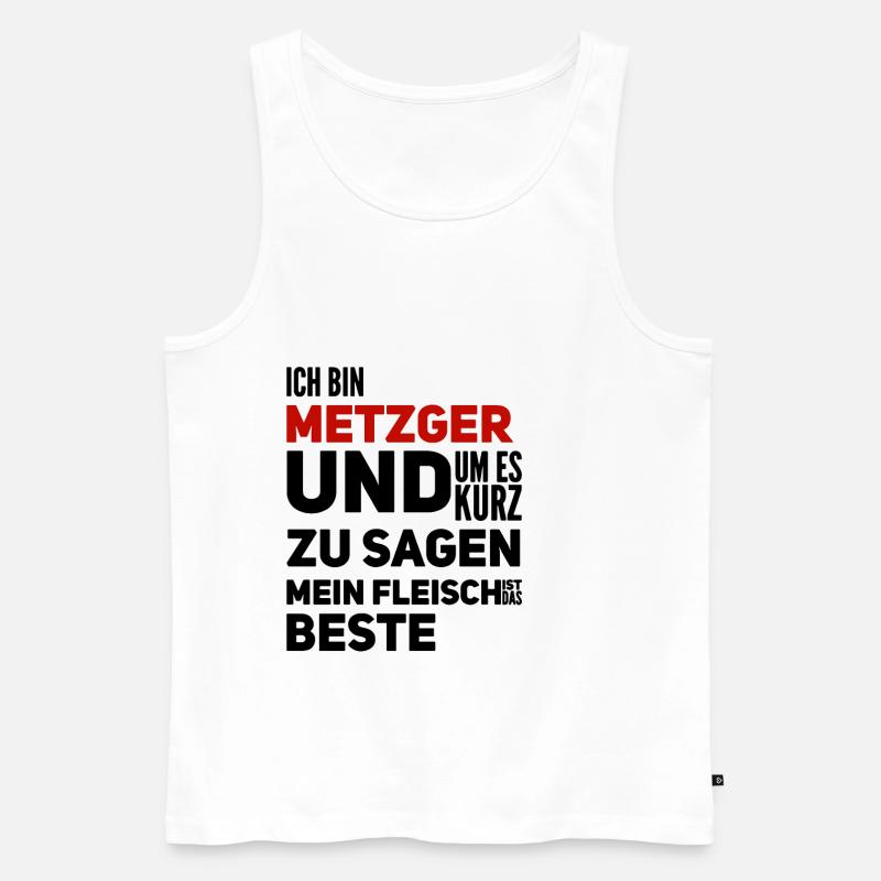 Metzger - Männer Premium Bio Tank Top - Weiß