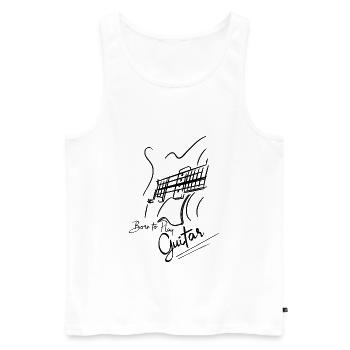 Gitarrenspieler - Männer Premium Bio Tank Top - Weiß - Vorne - Michal (187cm)