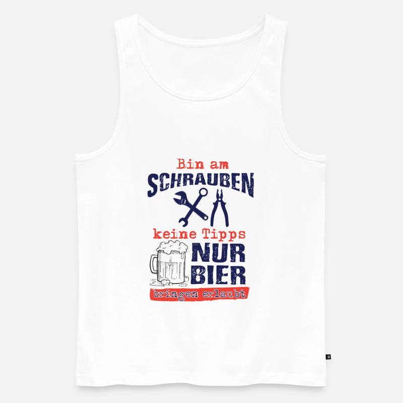 Handwerker Bier - Männer Premium Bio Tank Top - Weiß