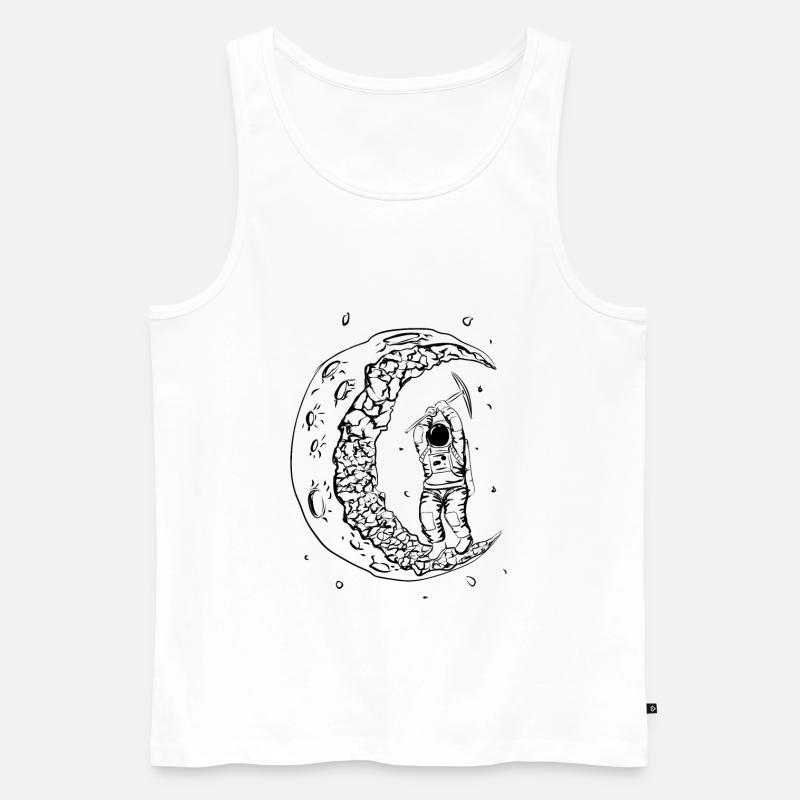 Astronaut On The Moon - Männer Premium Bio Tank Top - Weiß