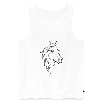 Horse head - Men's Premium Organic Tank Top - white - Front - Michal (187cm)