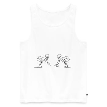 One Line American Football - Men's Premium Organic Tank Top - white - Front - AI Model Male 178 light (178cm)