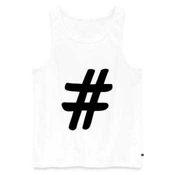 # Hashtag - Débardeur bio Premium Homme - blanc - Devant - Michal (187cm)