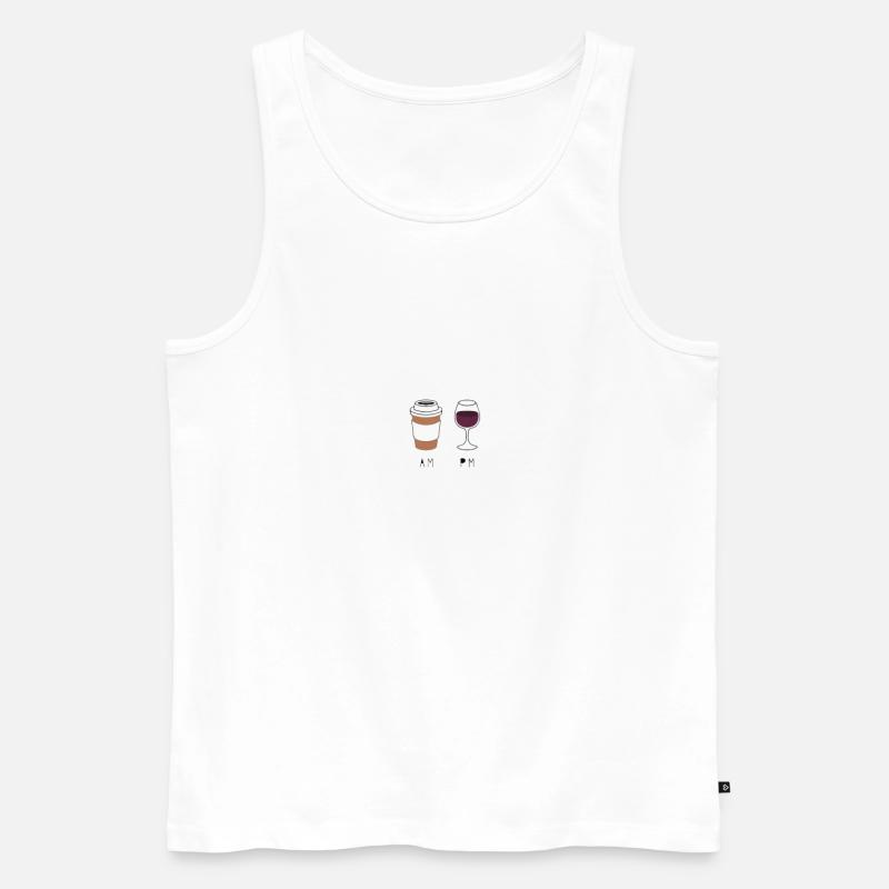 Kaffee - Männer Premium Bio Tank Top - Weiß