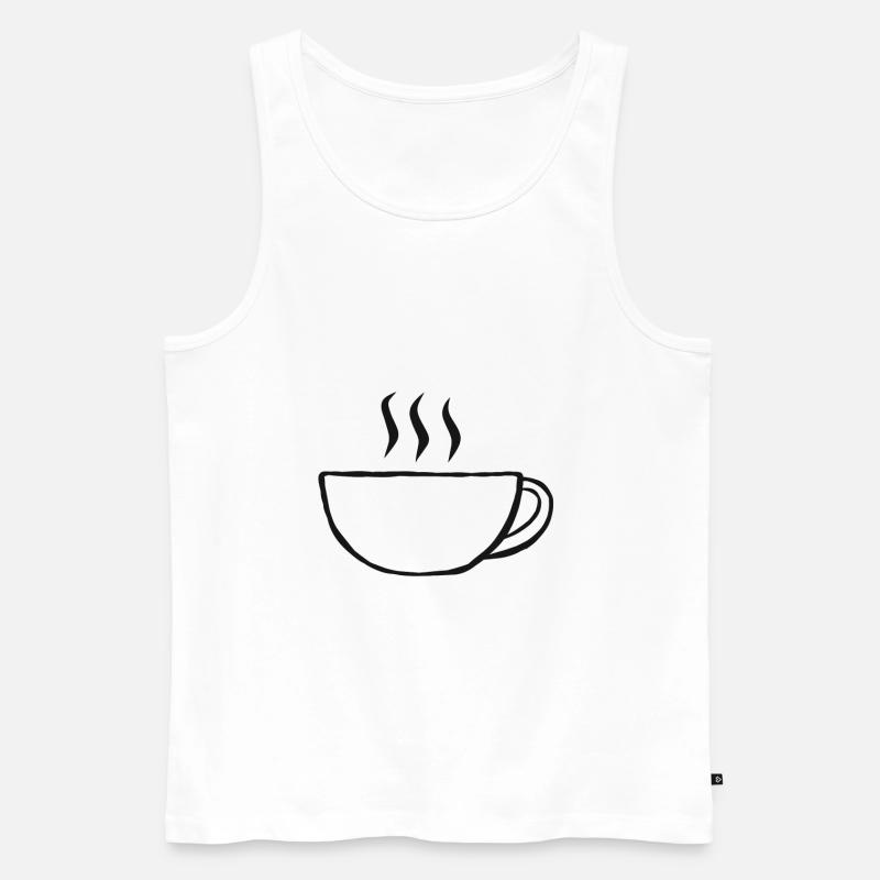 Kaffee Tasse Kaffeetasse - Männer Premium Bio Tank Top - Weiß