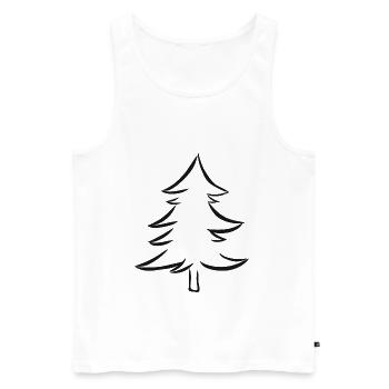 Sapin Noël Sapin Noël X-Mas - Débardeur bio Premium Homme - blanc - Devant - Michal (187cm)