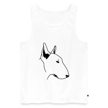 Bull terrier, dog, dog head, comic - Men's Premium Organic Tank Top - white - Front - AI Model Male 178 light (178cm)