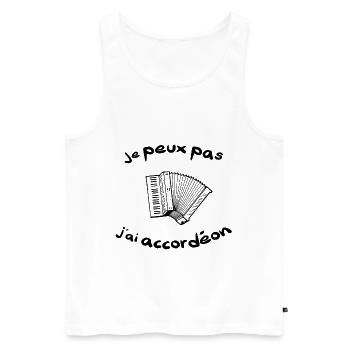 Je peux pas j'ai accordéon chromatique musette - Débardeur bio Premium Homme - blanc - Devant - Michal (187cm)