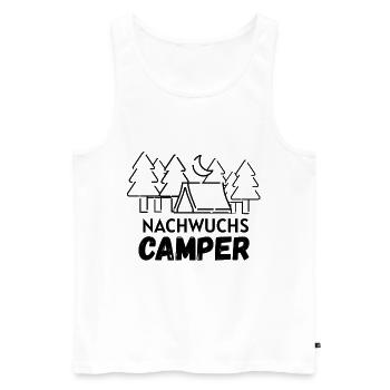 NACHWUCHS CAMPER ZELTEN ZELT - Männer Premium Bio Tank Top - Weiß - Vorne - Michal (187cm)
