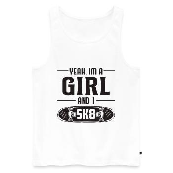 Skater Girl Mädchen Longboard Skaten Geschenk - Männer Premium Bio Tank Top - Weiß - Vorne - AI Model Male 178 light (178cm)