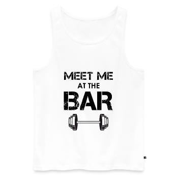 Bodybuilding Fitness Workout Gym Lustiges Geschenk - Männer Premium Bio Tank Top - Weiß - Vorne - Michal (187cm)