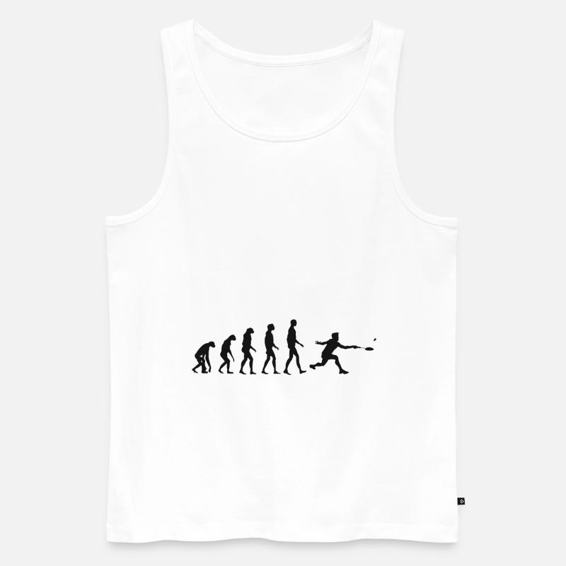 Federball Evolution Badminton Entwicklung Geschenk - Männer Premium Bio Tank Top - Weiß
