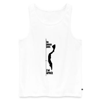 Je peux pas j'ai apnée dynamique statique plongée - Débardeur bio Premium Homme - blanc - Devant - Michal (187cm)