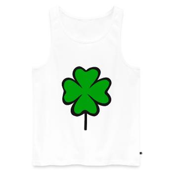 Four-leaf clover lucky clover clover New Year - Men's Premium Organic Tank Top - white - Front - Michal (187cm)