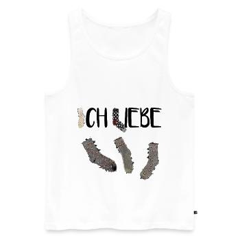 Ich liebe Socken! - Männer Premium Bio Tank Top - Weiß - Vorne - Michal (187cm)