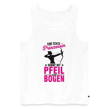 Pfeil und Bogen Dame Bogenschießen Prinzessin - Männer Premium Bio Tank Top - Weiß - Vorne - Michal (187cm)