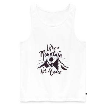 Life - Mountain - Mountains - Men's Premium Organic Tank Top - white - Front - Michal (187cm)