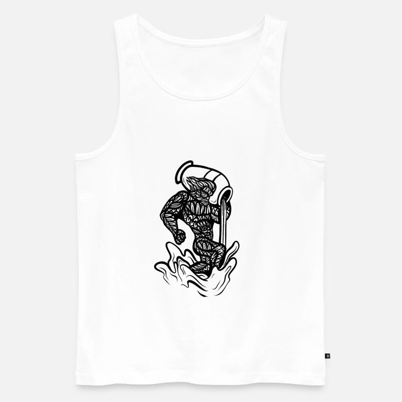 Wassermann - Männer Premium Bio Tank Top - Weiß
