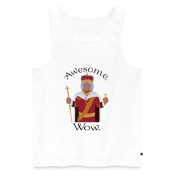 Impressionnant Wow King Boss Church Religion - Débardeur bio Premium Homme - blanc - Devant - Michal (187cm)