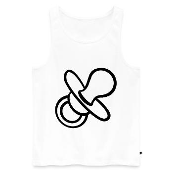 Sucette cadeau enfant en bas âge bébé grossesse - Débardeur bio Premium Homme - blanc - Devant - Michal (187cm)