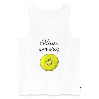 Kiwi And Chill - Männer Premium Bio Tank Top - Weiß - Vorne - Michal (187cm)