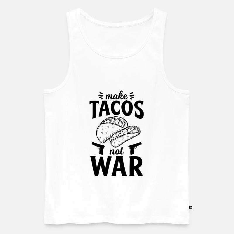 Taco Mexikanisches Essen - Männer Premium Bio Tank Top - Weiß