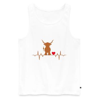 vache vache coeur coeur boeuf bovin ferme - Débardeur bio Premium Homme - blanc - Devant - Michal (187cm)