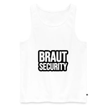 Braut Security - Männer Premium Bio Tank Top - Weiß - Vorne - AI Model Male 178 light (178cm)