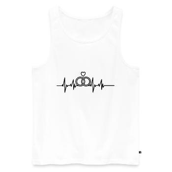Ekg Bagues mariage mariage cadeau - Débardeur bio Premium Homme - blanc - Devant - AI Model Male 178 light (178cm)